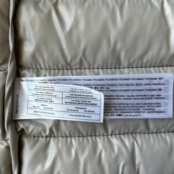 NWOT MANGO Shiny Cream Silver Puffer Zippered Jacket Large - Picture 5 of 8